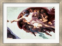 Framed Sistine Chapel Ceiling: Creation of Adam, 1510 (detail)