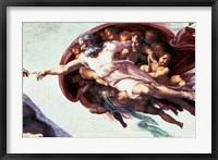 Framed Sistine Chapel Ceiling: Creation of Adam, 1510 (detail)