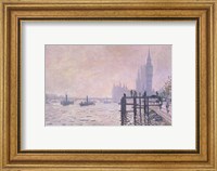 Framed Thames below Westminster, 1871