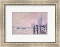 Framed Thames below Westminster, 1871