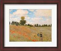 Framed Wild Poppies, near Argenteuil (Les Coquelicots: environs d'Argenteuil), 1873