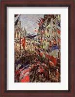 Framed Rue Saint-Denis, Celebration of June 30, 1878