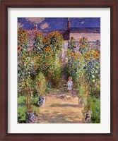 Framed Artist's Garden at Vetheuil, 1880