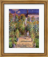 Framed Artist's Garden at Vetheuil, 1880