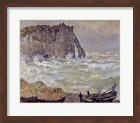 Framed Rough Sea at Etretat, 1883