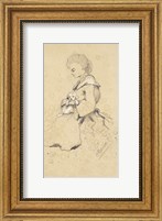 Framed Women holding a small dog, 1857