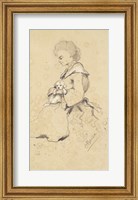 Framed Women holding a small dog, 1857