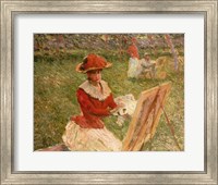 Framed Blanche Hoschede Painting, 1892