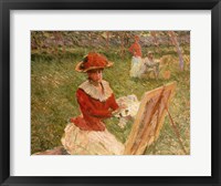 Framed Blanche Hoschede Painting, 1892