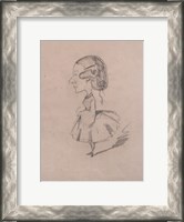 Framed Young girl in profile with a sharp nose