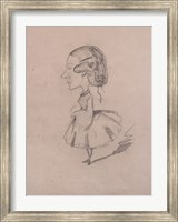 Framed Young girl in profile with a sharp nose