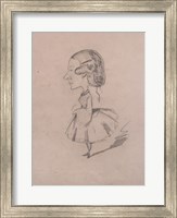 Framed Young girl in profile with a sharp nose