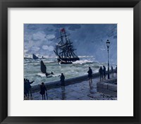 Framed Jetty at Le Havre, Bad Weather, 1870