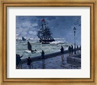 Framed Jetty at Le Havre, Bad Weather, 1870