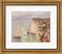 Framed L'Aiguille and the Porte d'Aval, Etretat, 1886