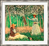 Framed In the Woods at Giverny: Blanche Hoschede at her easel with Suzanne Hoschede reading, 1887