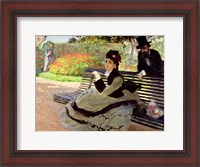 Framed Madame Monet on a Garden Bench