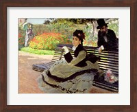 Framed Madame Monet on a Garden Bench