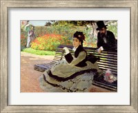 Framed Madame Monet on a Garden Bench