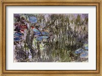 Framed Waterlilies with Reflections of Willows, c.1920