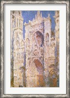 Framed Rouen Cathedral, West Facade, Sunlight, 1894