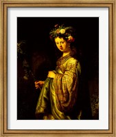 Framed Saskia as Flora, 1634