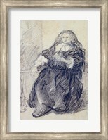 Framed Seated Saskia with a letter in her left hand