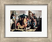 Framed David Offering the Head of Goliath to King Saul