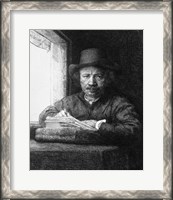 Framed Self portrait while drawing, 1648