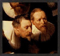 Framed Anatomy Lesson of Dr. Nicolaes Tulp, 1632 (two viewers detail)