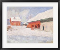 Framed Norway, Red Houses at Bjornegaard, 1895