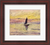 Framed Sailing Boat, Evening Effect, 1885