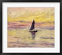 Framed Sailing Boat, Evening Effect, 1885