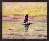 Framed Sailing Boat, Evening Effect, 1885