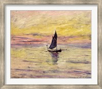 Framed Sailing Boat, Evening Effect, 1885