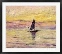 Framed Sailing Boat, Evening Effect, 1885