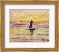 Framed Sailing Boat, Evening Effect, 1885