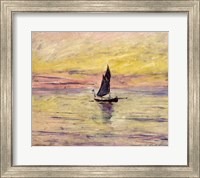 Framed Sailing Boat, Evening Effect, 1885