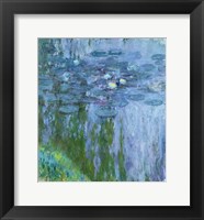 Framed Waterlilies (blue & green vertical)