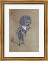 Framed Caricature of Jules Husson 'Champfleury'