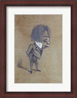 Framed Caricature of Jules Husson 'Champfleury'