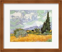 Framed Wheatfield with Cypresses, 1889