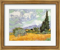 Framed Wheatfield with Cypresses, 1889