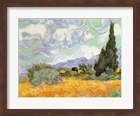 Framed Wheatfield with Cypresses, 1889