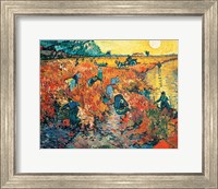 Framed Red Vineyards at Arles, 1888