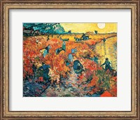 Framed Red Vineyards at Arles, 1888