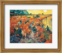 Framed Red Vineyards at Arles, 1888