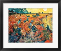 Framed Red Vineyards at Arles, 1888