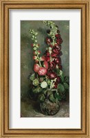 Framed Vase of Hollyhocks, 1886