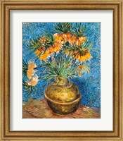 Framed Crown Imperial Fritillaries in a Copper Vase, 1886